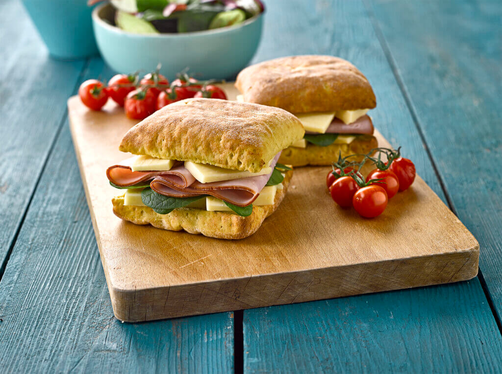 Warburtons Gluten Free Ham and Cheese Brioche Rolls